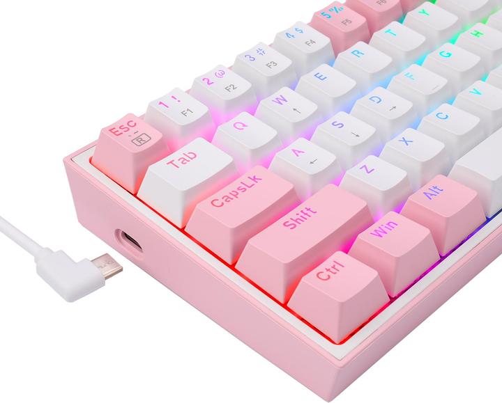 Actual product image Redragon Klawiatura K617 Fizz (K617-RGB pink) (US, Cable)