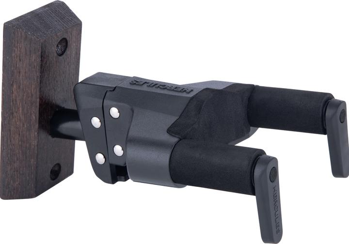 Immagine prodotto Hercules GSP38WBW PLUS Supporto da parete per chitarra con piastra in legno marrone, corto (Mandolino, Chitarra elettrica, Ukelele)