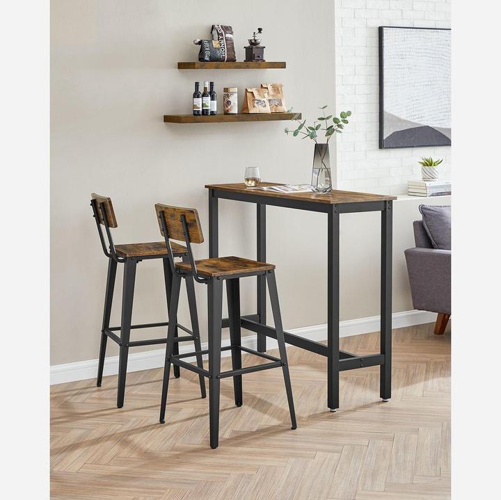 Actual product image Vasagle 2 bar stools LBC078B01 brown