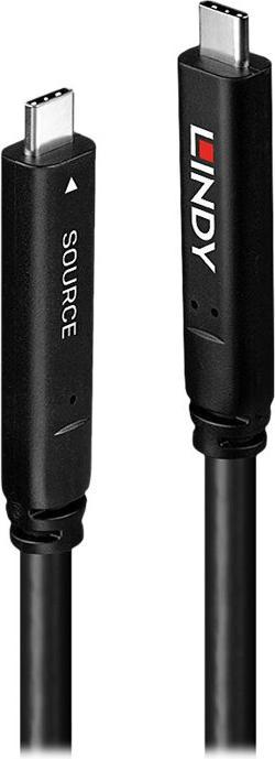 Actual product image Lindy USB 3.2 Gen 1 & DP 1.4 Type C Hybrid Cable (10 m, USB 3.2 Gen 1, 180 W)