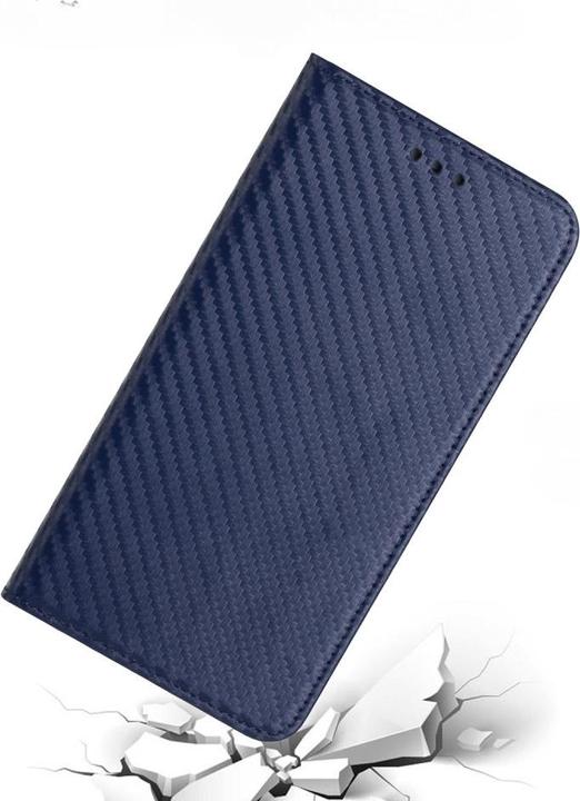 Produktbild Cover-Discount iPhone 15 Pro Max - Carbon Look Flip Case Hülle blau (Apple iPhone 15 Pro Max)