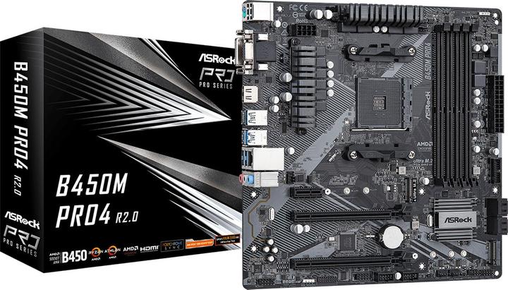 Productafbeelding AsRock B450M Pro4 (AM4, AMD B450, mATX)