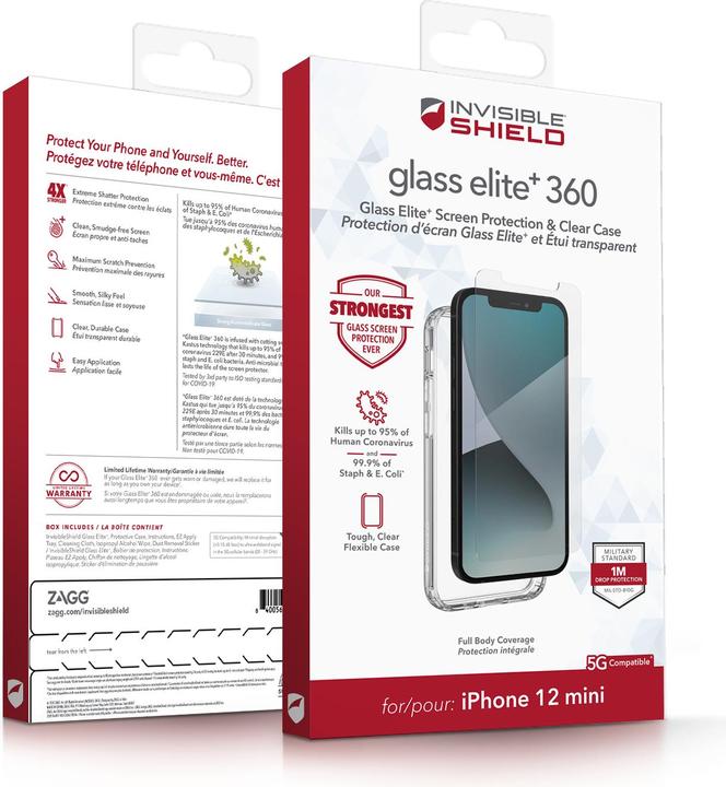 Immagine prodotto Zagg InvisibleShield Glass Elite+ 360 (Apple iPhone 12 mini)