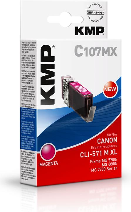 Actual product image KMP C107MX Ink cartridge comp. with Canon CLI-571 XL M (M)