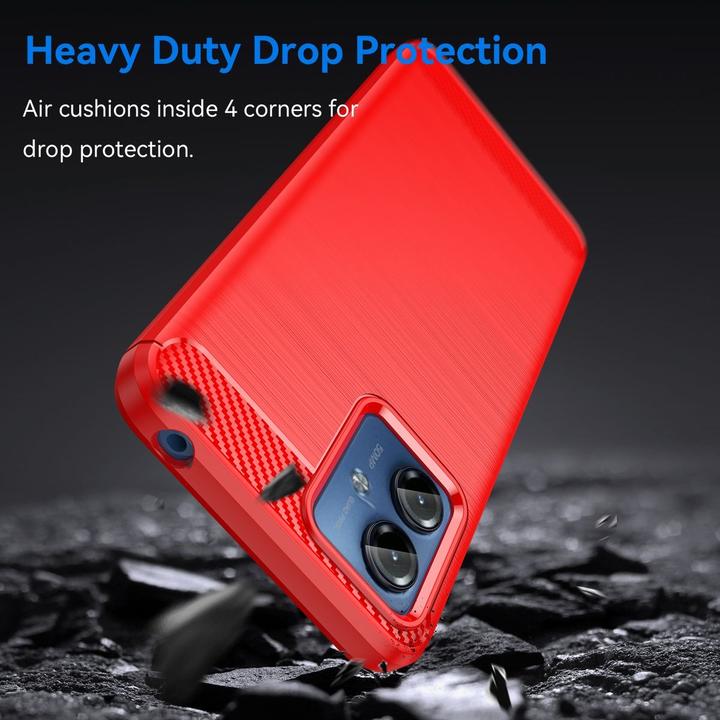 Produktbild König Design Schutz Handy Hülle für Motorola Moto G14 Case Cover Carbon Bumper Etuis Schale (Motorola Moto G14)
