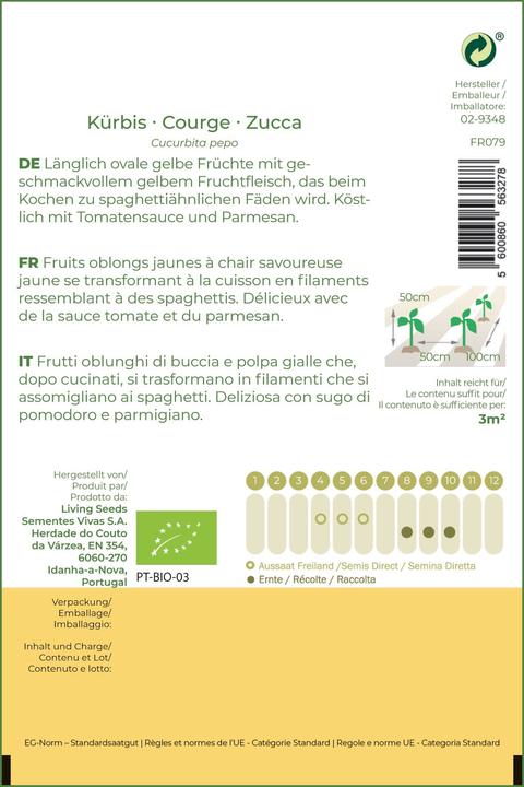 Produktbild Living Seeds Spaghetti-Kürbis (Gemüsesamen)