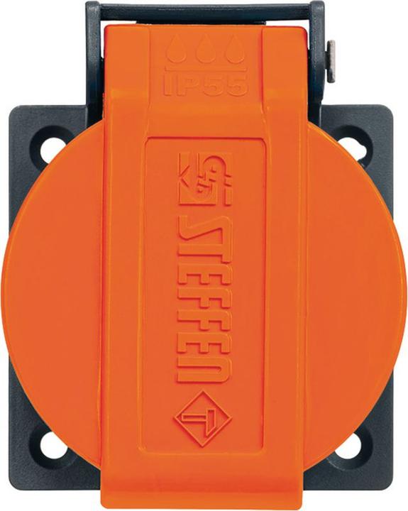 Actual product image Steffen Recessed socket T15 IP55 anthracite cover orange