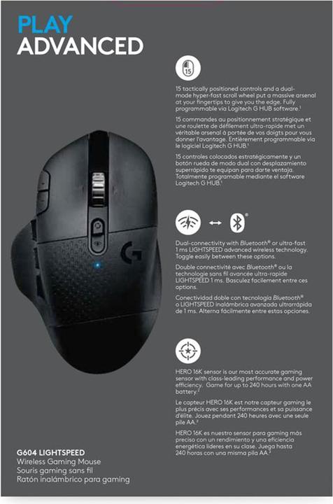 Actual product image Logitech G604 Lightspeed (Wireless)