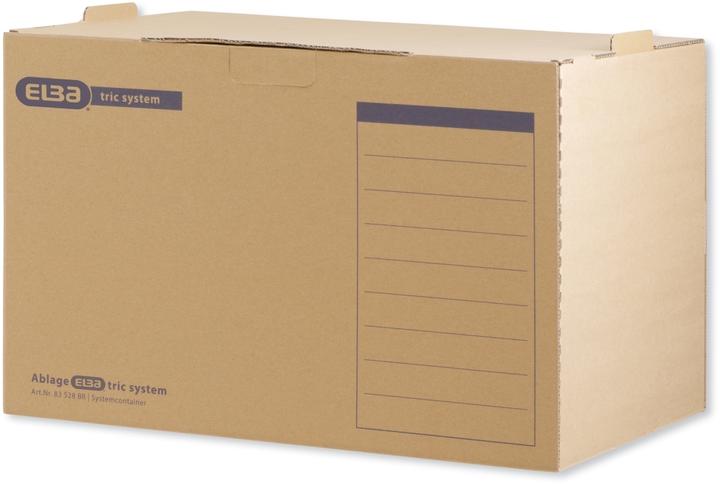 Elba Contenitore d'archivio tric system, marrone naturale, in robusto cartone ondulato, con sportello di (A4)