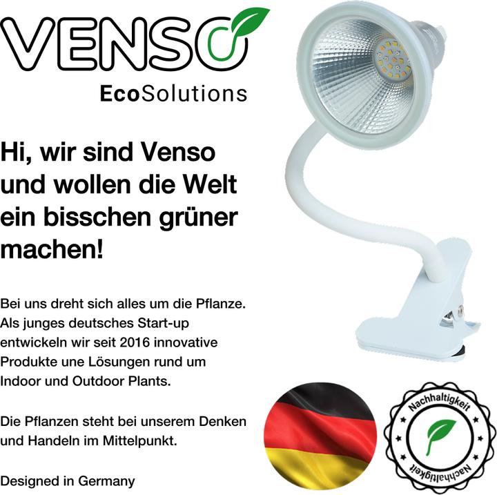 Produktbild Venso E27 Pflanzenlampe GrowLight "Flexia" 12W 60° (LED)