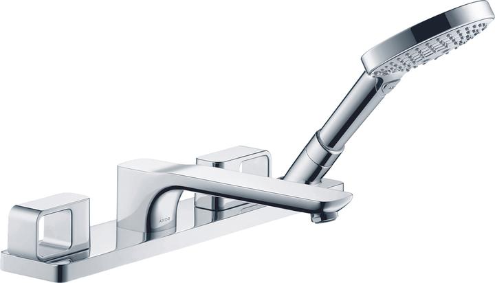 Axor 4-Loch Wannenrandarmatur URQUIOLA DN 15, mit Platte chrom