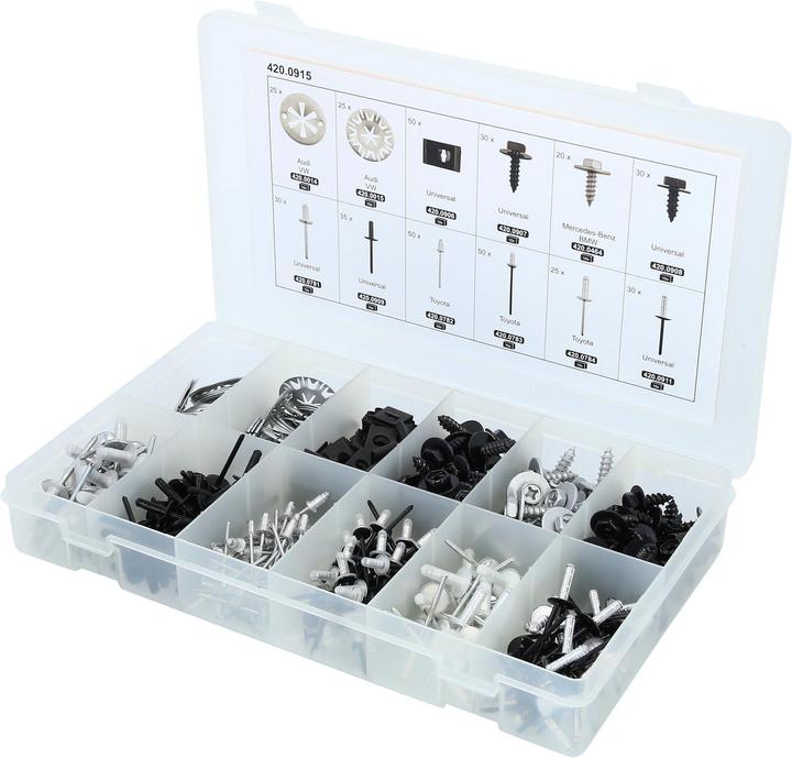Immagine prodotto KS Tools Set di clip di fissaggio - sgancio rapido, 400 pezzi.