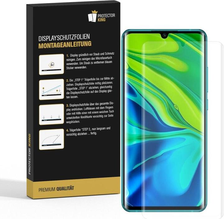 Actual product image Protectorking 2x Panzerfolie Anti-Shock HD Klar (2 Piece, Xiaomi Mi Note 10)