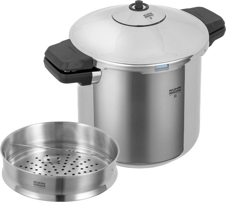 Produktbild Kuhn Rikon DUROMATIC® INOX Seitengriffmodell Set 5.0L/22 cm + Dämpfeinsatz (22 cm, Dampfkochtopf, Edelstahl)