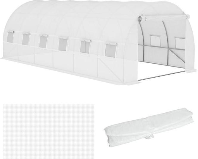 Produktbild Swisshandel24 Ersatzfolie 600x300x200 cm mit Fronttür, 12 Fenster reissfest Gewächshausfolie, Weiss