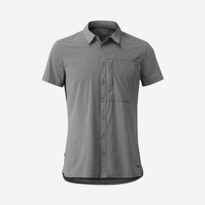 Forclaz Trekkinghemd Herren kurzarm Stretch - NH500 grau (3XL)