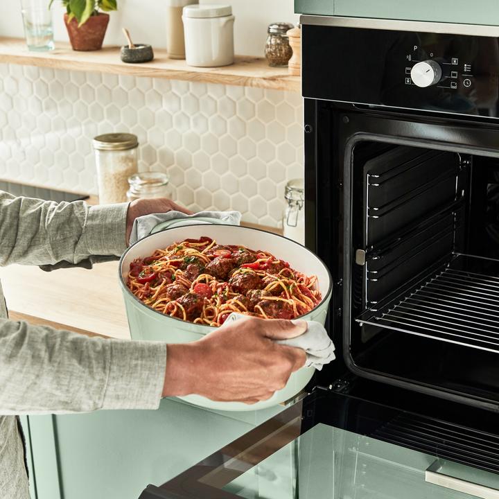 Productafbeelding Tefal LOV Gietijzeren Ovale Braadpan 34cm Lichtgroen (34 cm, Braadpan + kasserol, Steelpan, Gietijzer)