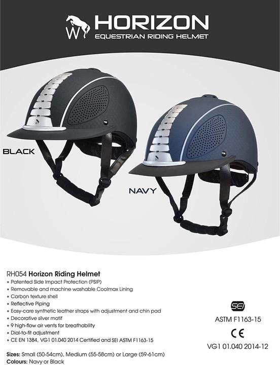 Actual product image Riding helmet Horizon imitation leather (50 - 54 cm)