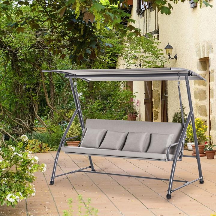 Image du produit Outsunny Balancelle hollywoodienne réglable en couchette