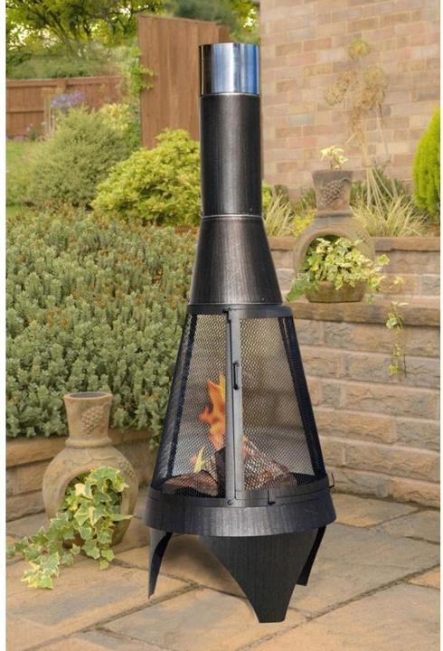 Image du produit Buschbeck Poêle en acier Colorado Mesh, 45 x H 125 cm acier noir incl. grille, pince à feu, étincelle (45 cm)