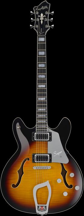 Actual product image Hagstrom Electric Guitar, Super Viking, Tobacco Sunburst (Semi acoustic guitar)