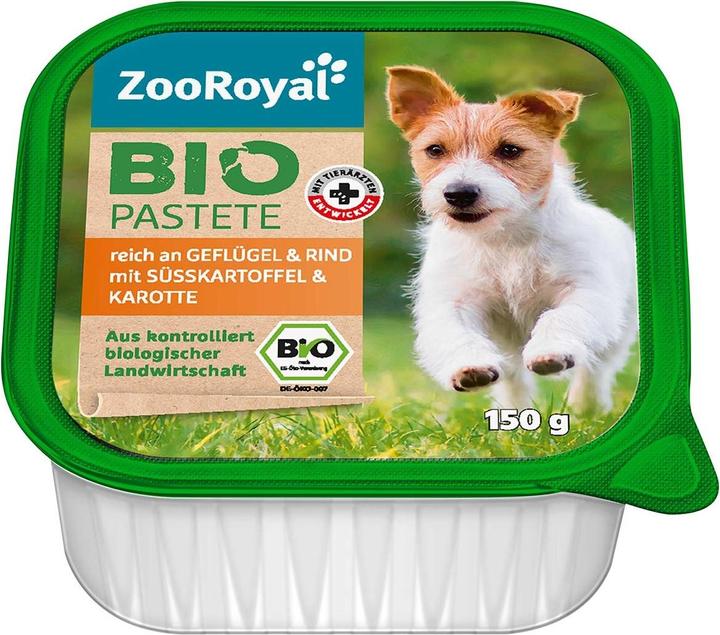 Zooroyal Organic pâté poultry & beef with sweet potato & carrot (11 pcs., 150 g)