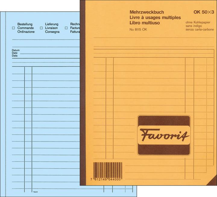 Produktbild Favorit Durchschreibebuch Mehrzweck mit Selbstdurchschreibepapier (100 x)