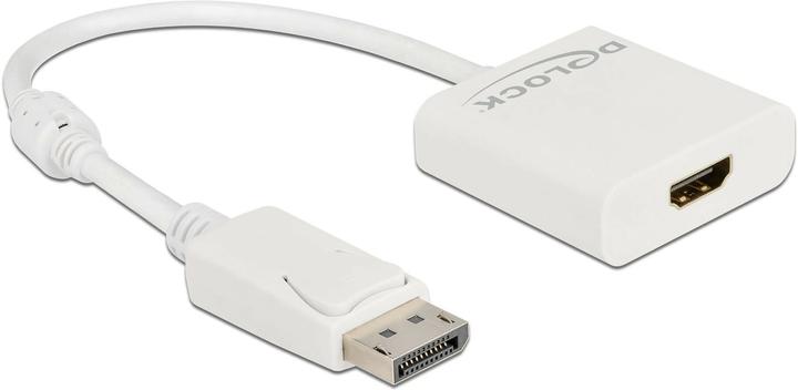 Delock Adapter DisplayPort 1.2 Stecker zu HDMI Buchse 4K Aktiv weiss (HDMI, 20 cm)