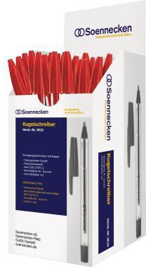 Actual product image Soennecken Disposable biros 3610 No.1 cap red 50 pcs./pack. (Red, 50 x)
