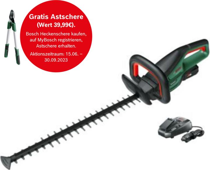 Productafbeelding Bosch Home & Garden UniversalHedgeCut 18-50 Kit (Draadloze heggenschaar)
