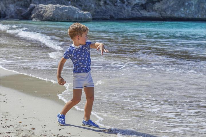 Image du produit Playshoes Monopièce UV manches courtes baleine marine T. 110/116 (110, 116)