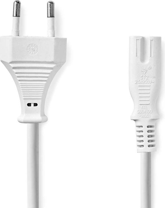 Produktbild Nedis Stromkabel | Euro Männlich | IEC-320-C7 | Gerade | Gerade | Vernickelt | 5.00 m | Flach | PVC (5 m)
