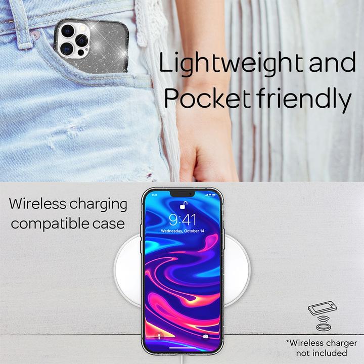Immagine prodotto Nalia Copertura in silicone glitterato trasparente (Apple iPhone 13 Pro Max)