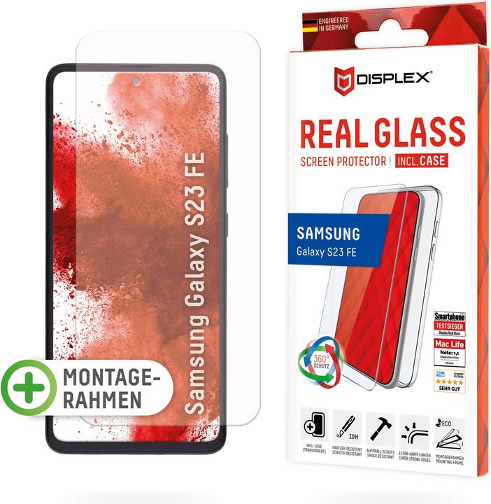 Immagine prodotto Displex Real Glass, 2D Panzerglas + Handyhülle (1 Pezzo/i, Samsung Galaxy S23 FE)