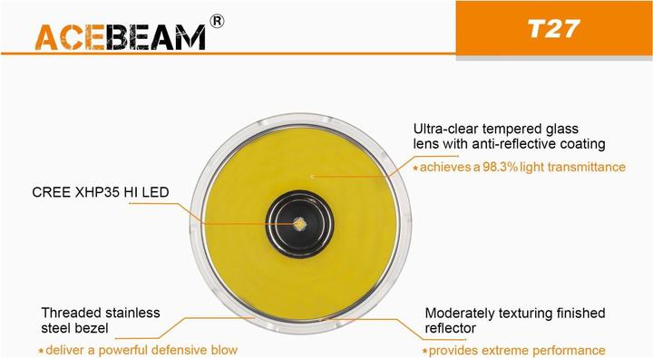 Produktbild AceBeam T27 Thrower LED Taschenlampe (17.47 cm)