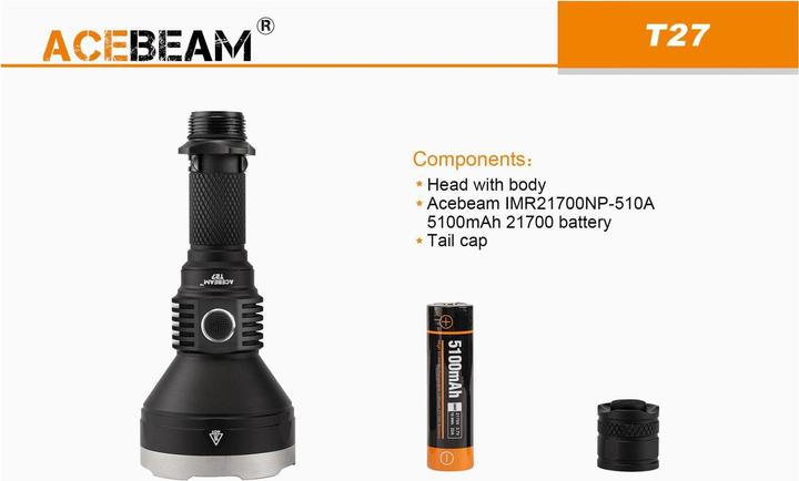Produktbild AceBeam T27 Thrower LED Taschenlampe (17.47 cm)