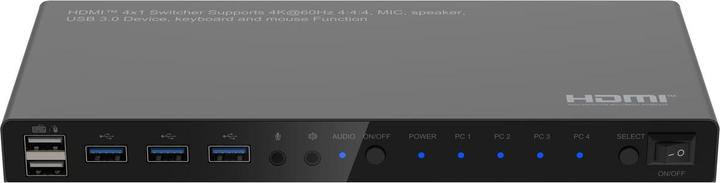 Image du produit MicroConnect 4K@60Hz HDMI KVM switch, 4x1
