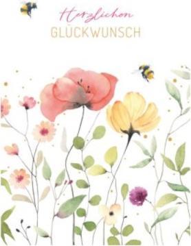 Actual product image Goldbek Greeting Card Flowers with Bees