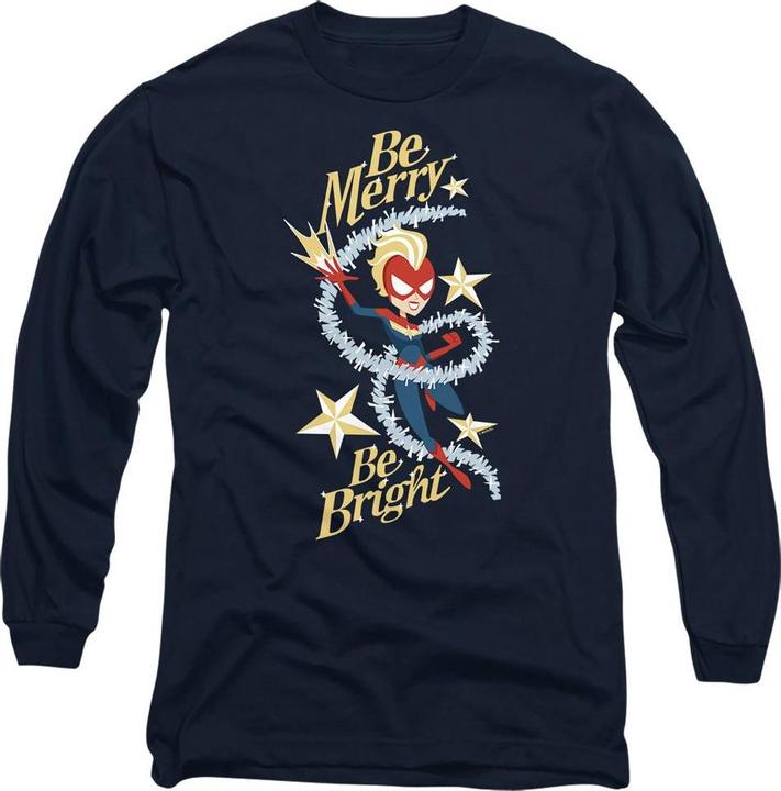 Captain Marvel Be Merry Be Bright TShirt (XXL)