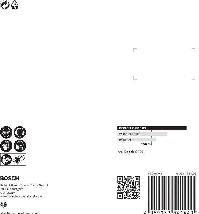 Actual product image Bosch Professional Zubehör Expert C470 Sanding paper with 8 holes for random orbital sander, 125 mm, G 100, 5 pcs. (100)