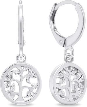 Brilio Silver - Silver hoop earrings Tree of Life EA648W