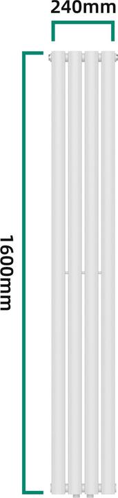 Actual product image Neu.Haus Design tubular radiator Nore White 160x24cm double layer 812W (812 W)