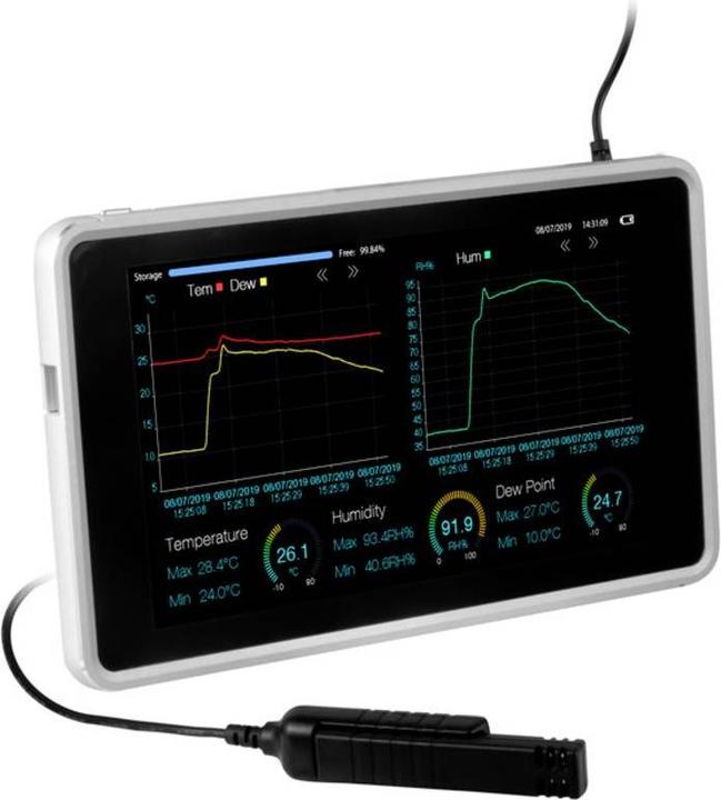 Produktbild PCE Instruments Datenlogger für Temperatur rel. Feuchte mit Bluetooth Interface und Touchscreen (Messgerätkoffer)