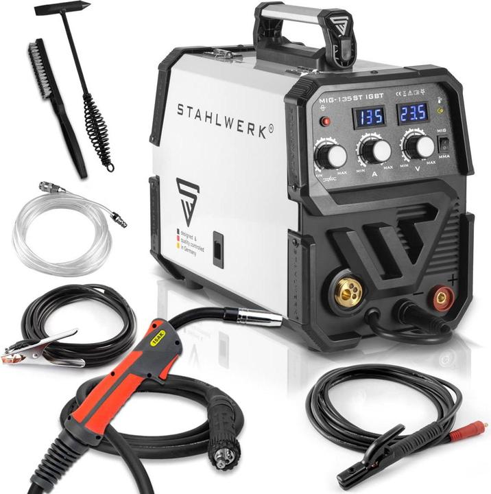 Immagine prodotto Stahlwerk Saldatrice ad arco schermato MIG MAG 135 ST IGBT con 135 ampere con mano elettrica