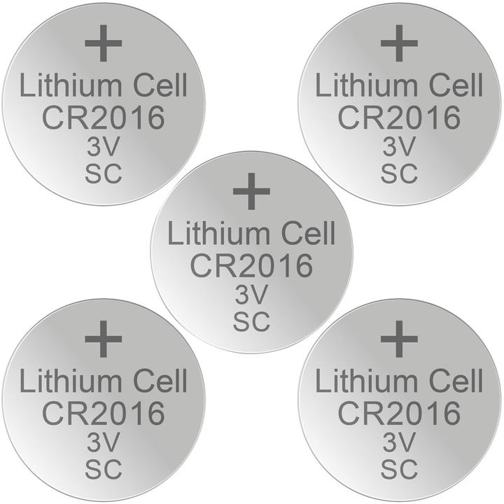 Actual product image Hückmann Button cell lithium 3V (5 pcs., CR2016, 90 mAh)