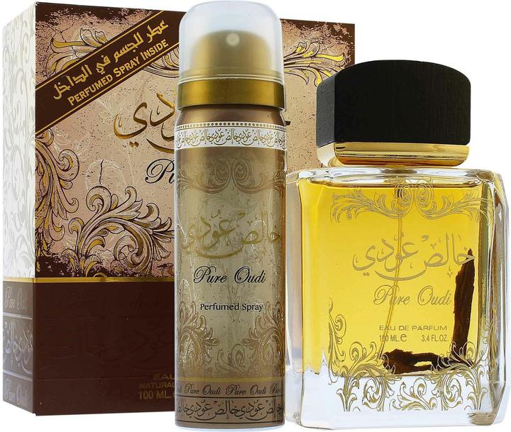 Actual product image Lattafa Perfumes Pure Oudi by Eau De Parfum Spray Plus 1.7 oz Deodorant 100 ml (Eau de parfum, 100 ml)