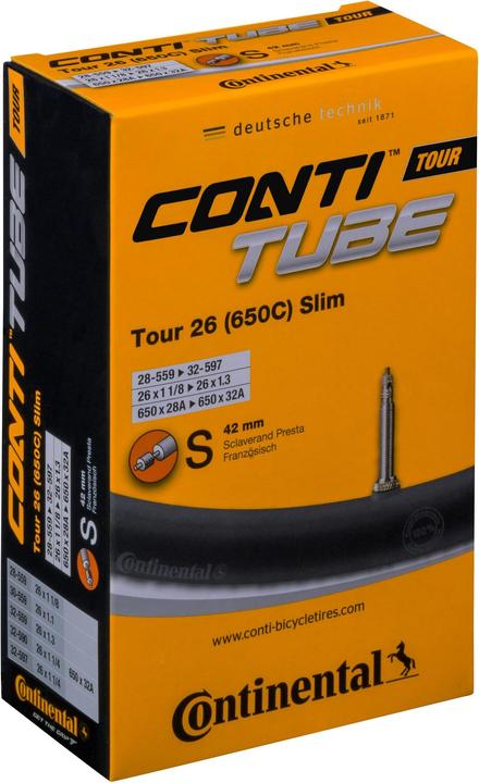 Produktbild Continental Schlauch Tour 26 (650C) Slim Sclaverand (Presta (SV), 26", 42 mm)