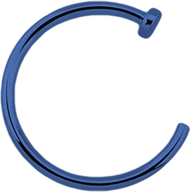 Star Piercing Nasenring offen blau (ohne Messing, Titan G23)
