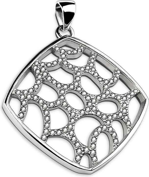 Star Piercing Anhänger silber Quadratisch mit Netz (Chirurgenstahl 316L)
