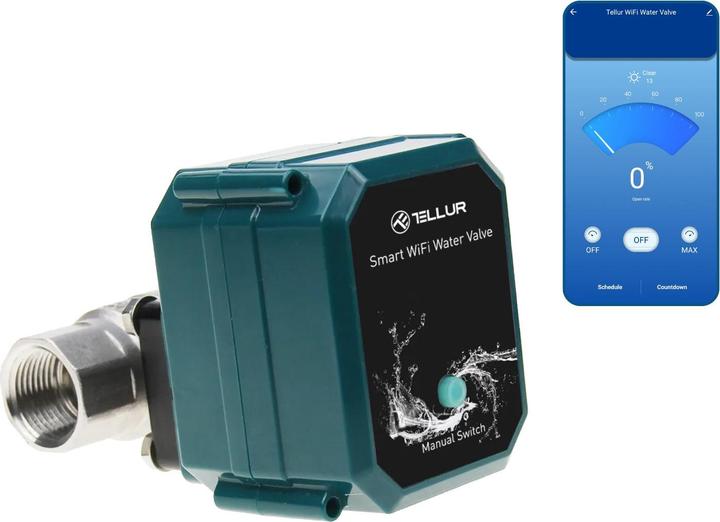 Image du produit Tellur Vanne d'eau intelligente WiFi (Vanne d'irrigation)